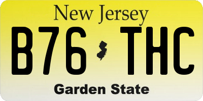 NJ license plate B76THC
