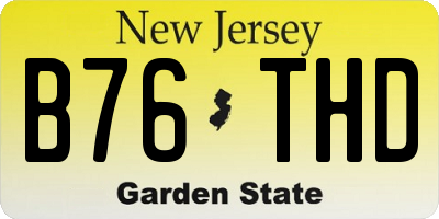 NJ license plate B76THD