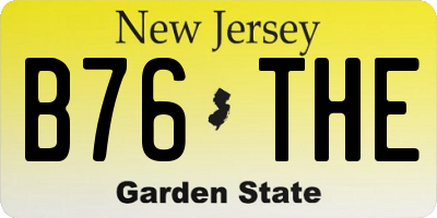 NJ license plate B76THE