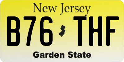NJ license plate B76THF
