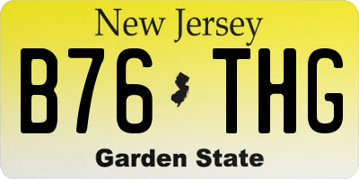 NJ license plate B76THG