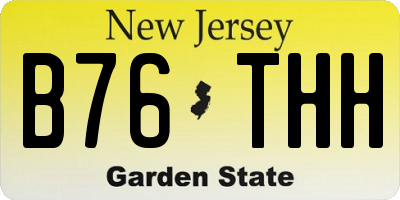 NJ license plate B76THH