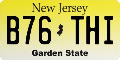 NJ license plate B76THI