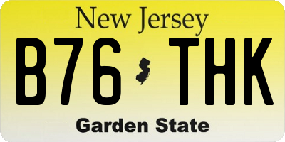 NJ license plate B76THK