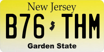 NJ license plate B76THM
