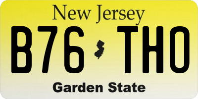 NJ license plate B76THO