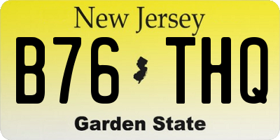 NJ license plate B76THQ