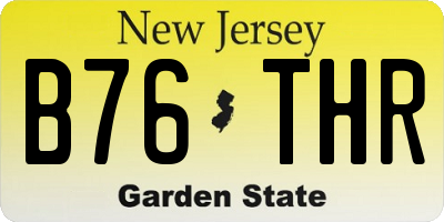 NJ license plate B76THR