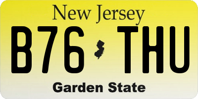 NJ license plate B76THU