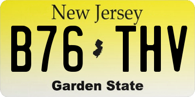 NJ license plate B76THV