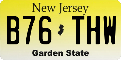 NJ license plate B76THW