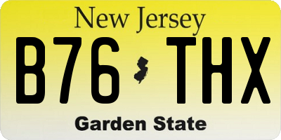 NJ license plate B76THX