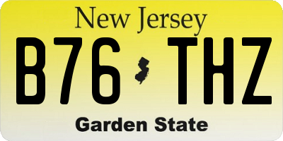 NJ license plate B76THZ