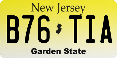 NJ license plate B76TIA
