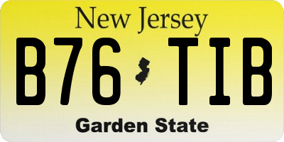 NJ license plate B76TIB