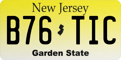 NJ license plate B76TIC