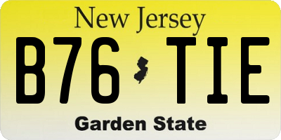 NJ license plate B76TIE