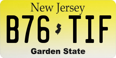 NJ license plate B76TIF