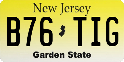 NJ license plate B76TIG