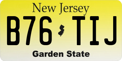 NJ license plate B76TIJ