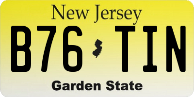 NJ license plate B76TIN