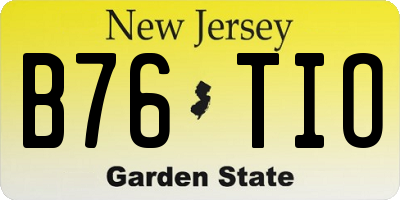 NJ license plate B76TIO