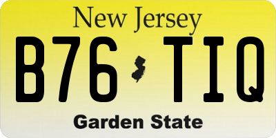 NJ license plate B76TIQ