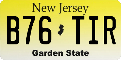NJ license plate B76TIR