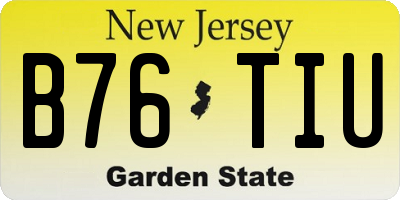NJ license plate B76TIU