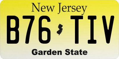 NJ license plate B76TIV