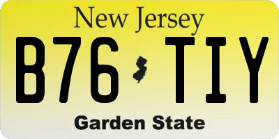 NJ license plate B76TIY