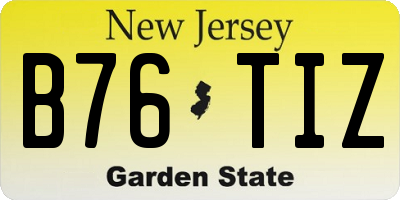NJ license plate B76TIZ