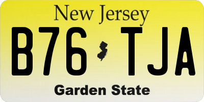 NJ license plate B76TJA