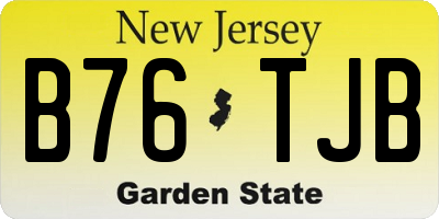 NJ license plate B76TJB