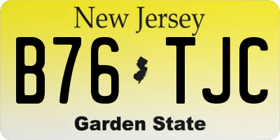 NJ license plate B76TJC