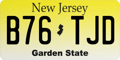 NJ license plate B76TJD