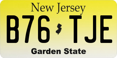 NJ license plate B76TJE