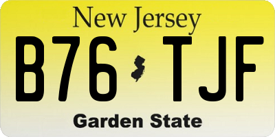 NJ license plate B76TJF