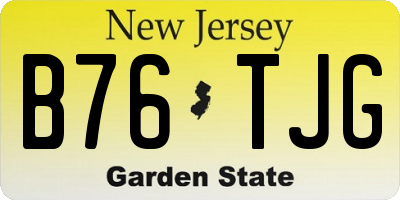 NJ license plate B76TJG