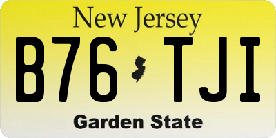 NJ license plate B76TJI