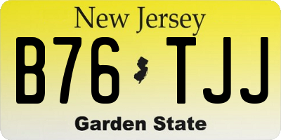 NJ license plate B76TJJ