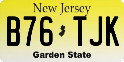 NJ license plate B76TJK