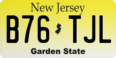 NJ license plate B76TJL