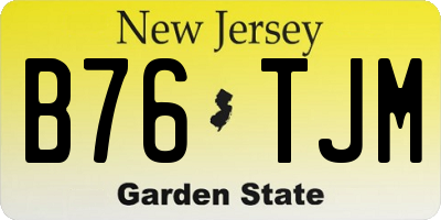 NJ license plate B76TJM