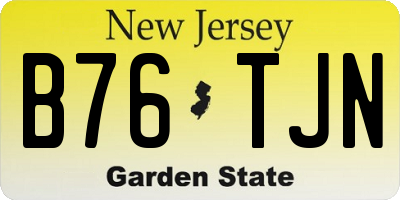 NJ license plate B76TJN