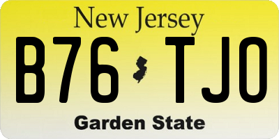 NJ license plate B76TJO