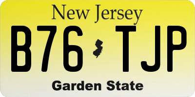 NJ license plate B76TJP