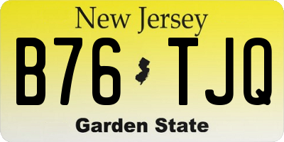 NJ license plate B76TJQ
