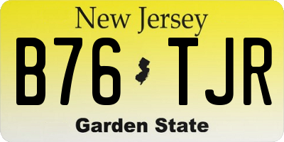 NJ license plate B76TJR