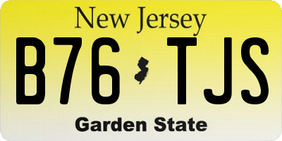 NJ license plate B76TJS